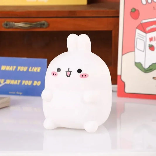 Rabbit Night Light Bedhead Bedroom LED Small Table Light Non Plug in Floor Stand Creative Atmosphere Night Light Decoration