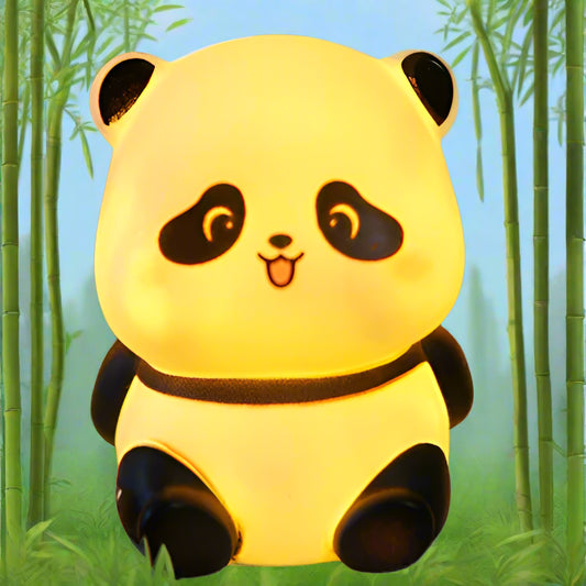 Panda LED Night Light Living Room Cute Panda Plastic Lamp Bedside Decor Creative Kids Night Light Birthday Gift Cake Decor