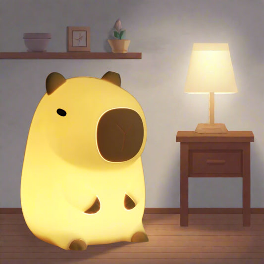 Cute Cartoon Capybara Night Light Battery Dimming Sleep Night Lamp for Children'S Room Decor