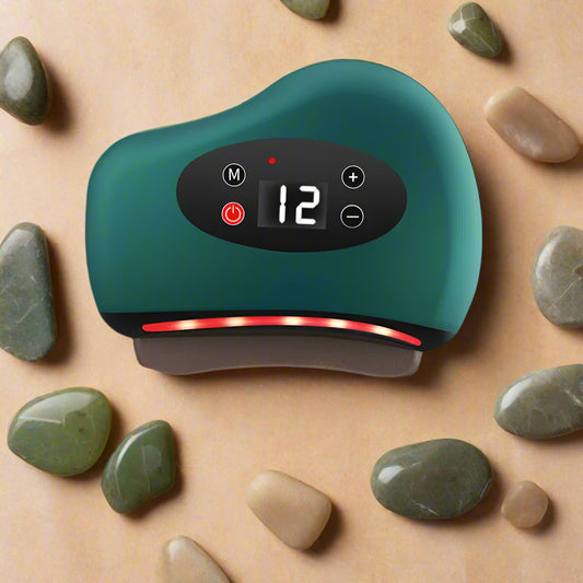 Electric Guasha Massager Hot Compress Eye Massager Stone Heating Vibration Scraping Neck Face Skin Lifting Removal Wrinkle Tool